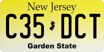 NJ license plate C35DCT