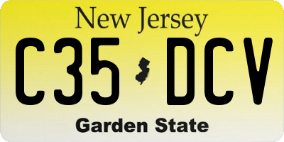 NJ license plate C35DCV