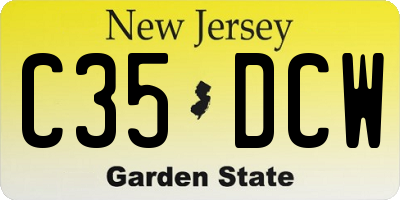 NJ license plate C35DCW