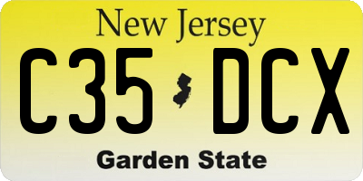 NJ license plate C35DCX