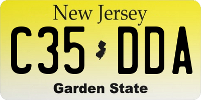 NJ license plate C35DDA