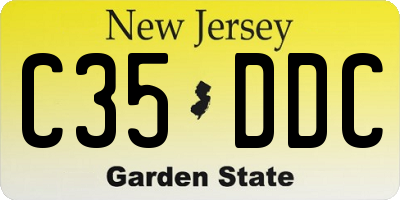 NJ license plate C35DDC