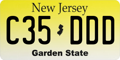 NJ license plate C35DDD
