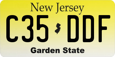 NJ license plate C35DDF