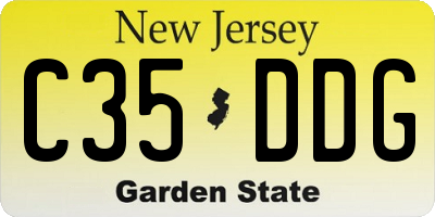 NJ license plate C35DDG