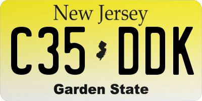 NJ license plate C35DDK