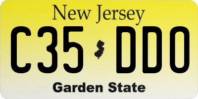 NJ license plate C35DDO