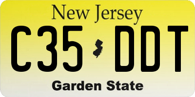 NJ license plate C35DDT