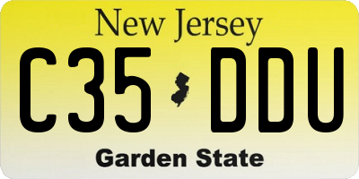 NJ license plate C35DDU