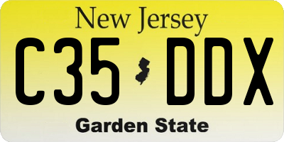 NJ license plate C35DDX