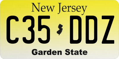 NJ license plate C35DDZ