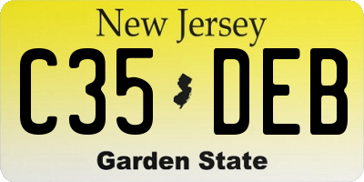 NJ license plate C35DEB