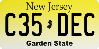 NJ license plate C35DEC