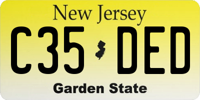 NJ license plate C35DED