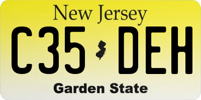 NJ license plate C35DEH