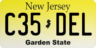 NJ license plate C35DEL