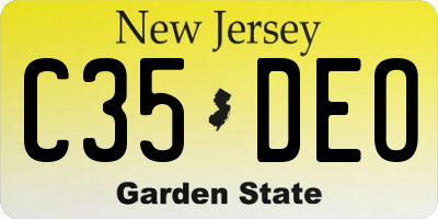 NJ license plate C35DEO