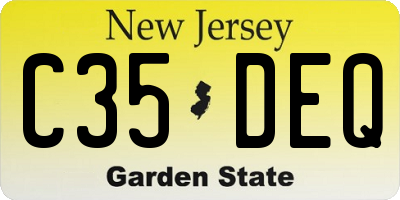 NJ license plate C35DEQ