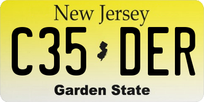 NJ license plate C35DER