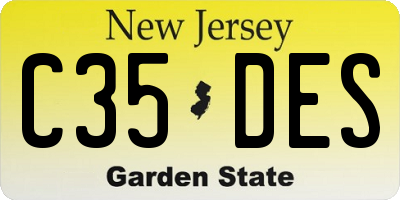 NJ license plate C35DES