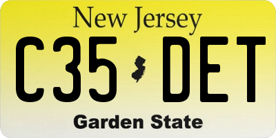 NJ license plate C35DET