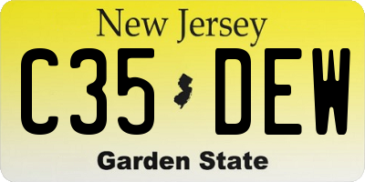 NJ license plate C35DEW