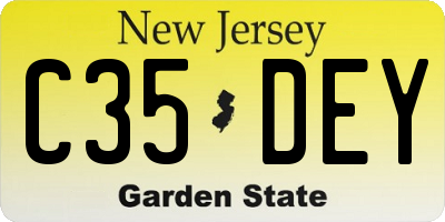 NJ license plate C35DEY