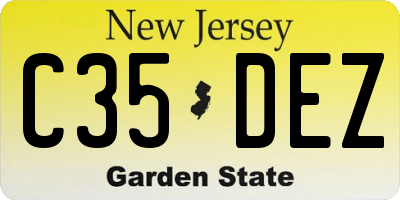 NJ license plate C35DEZ