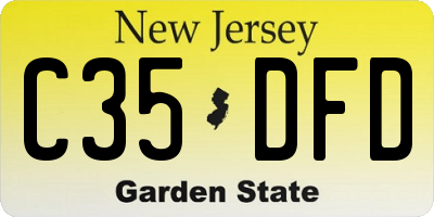 NJ license plate C35DFD