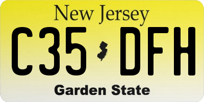 NJ license plate C35DFH