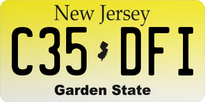 NJ license plate C35DFI