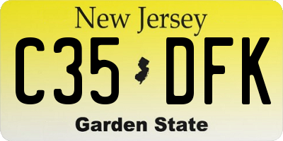 NJ license plate C35DFK