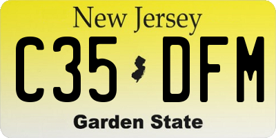 NJ license plate C35DFM