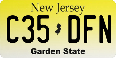 NJ license plate C35DFN