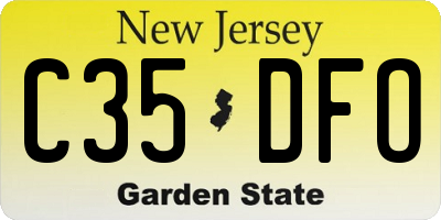 NJ license plate C35DFO
