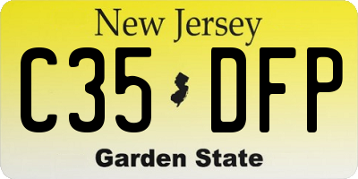 NJ license plate C35DFP
