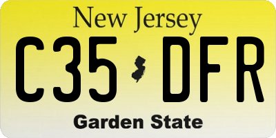 NJ license plate C35DFR