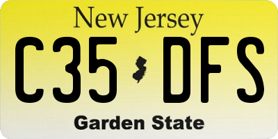 NJ license plate C35DFS