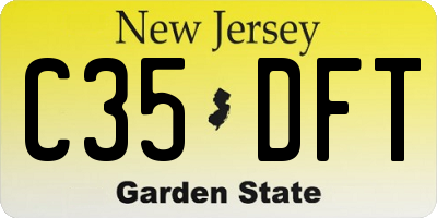 NJ license plate C35DFT