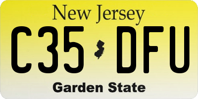 NJ license plate C35DFU