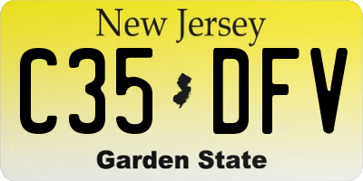 NJ license plate C35DFV