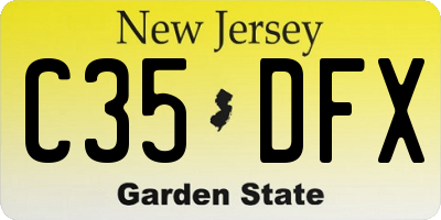 NJ license plate C35DFX
