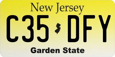 NJ license plate C35DFY