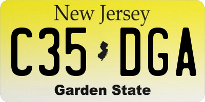 NJ license plate C35DGA