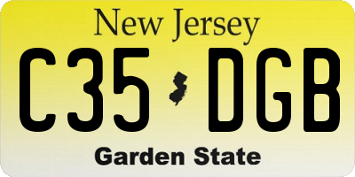 NJ license plate C35DGB