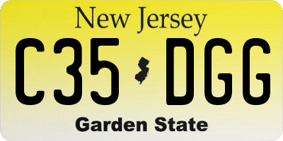 NJ license plate C35DGG