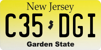 NJ license plate C35DGI