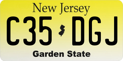 NJ license plate C35DGJ
