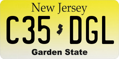 NJ license plate C35DGL