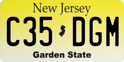 NJ license plate C35DGM